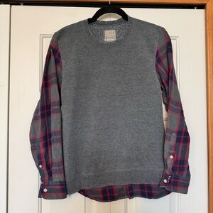 LF FURST OF A KIND DISTRESS PLAID SWEATSHIRT